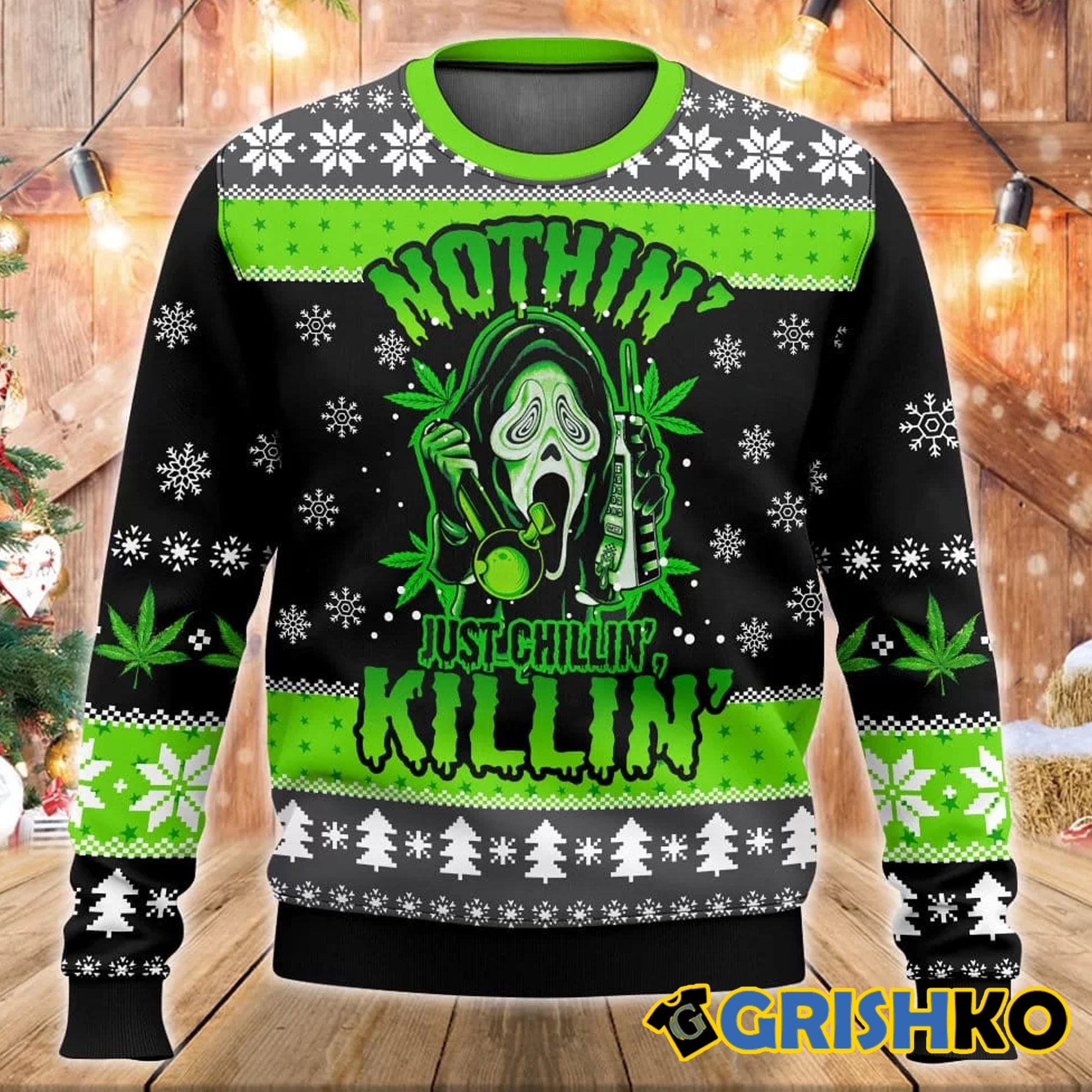 Scream Just Chilling Ugly Sweater - Moonbestprint