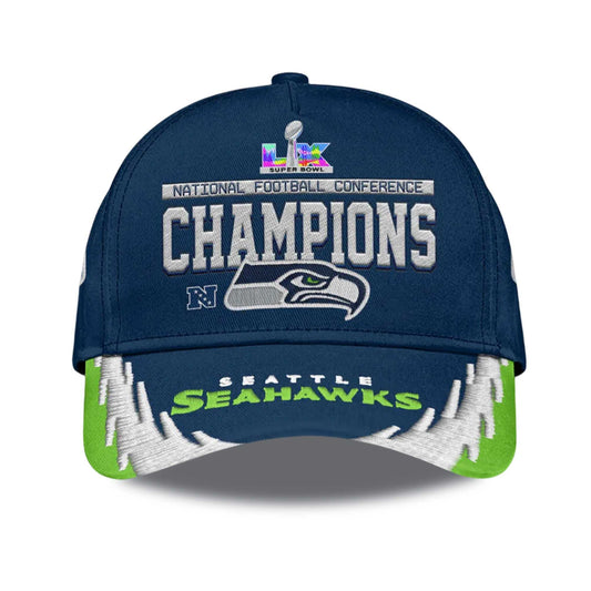 Seahawks 2025 NFC Champions Bowl LX Hat -Moonbestprint