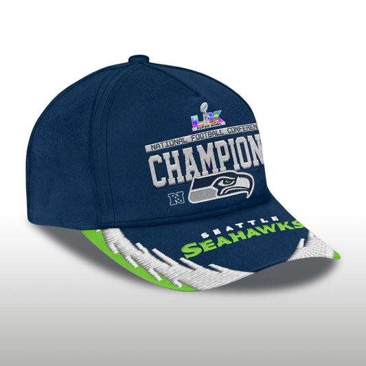 Seahawks 2025 NFC Champions Bowl LX Hat -Moonbestprint