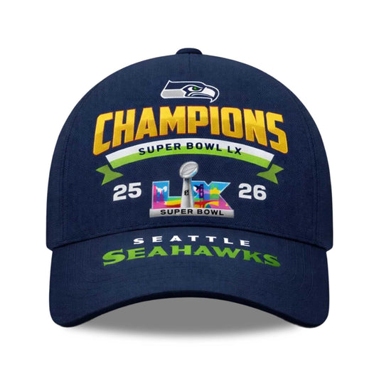 Seahawks 2026 Champions Super Bowl LX Baseball Cap -Moonbestprint