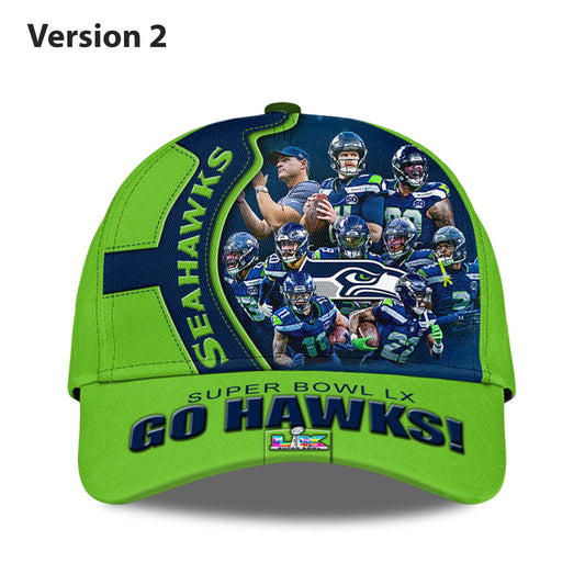 Seahawks Super Bowl LX Go Hawks Hat -Moonbestprint