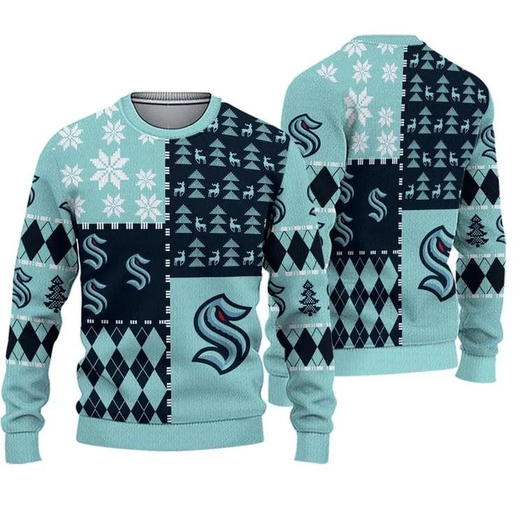 Seattle Kraken Ice Hockey Ugly Christmas Sweater, NHL Christmas Sweater Moonbestprint
