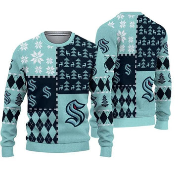 Seattle Kraken Ice Hockey Ugly Christmas Sweater, NHL Christmas Sweater Moonbestprint