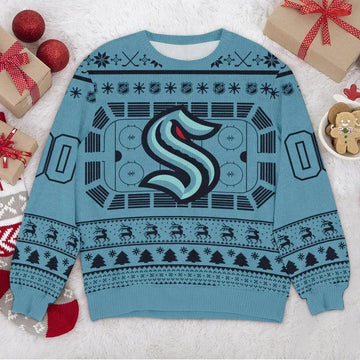 Seattle Kraken NHL Custom Ugly Christmas Sweater, NHL Christmas Sweater Moonbestprint