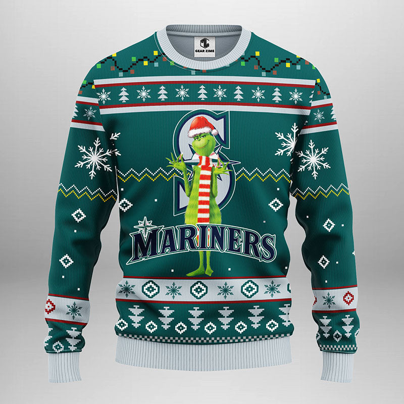 Seattle Mariners Funny Grinch Ugly Christmas Sweater Moonbestprint