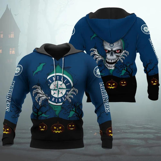 Seattle Mariners Halloween 3D Apparel, MLB Hoodie Moonbestprint