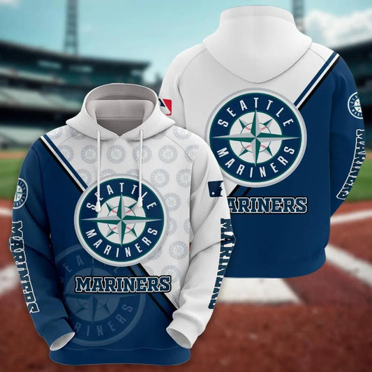 Seattle Mariners Logo 3D Clothing, MLB Hoodie Moonbestprint