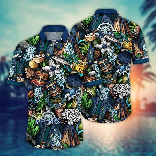 Seattle Mariners MLB Flower Aloha Hawaiian Shirt 4, MLB Hawaiian Shirt Moonbestprint