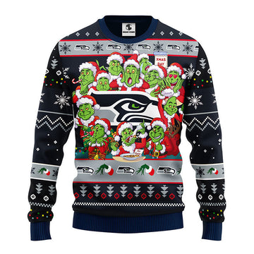 Seattle Seahawks 12 Grinch Xmas Day Ugly Christmas Sweater Moonbestprint