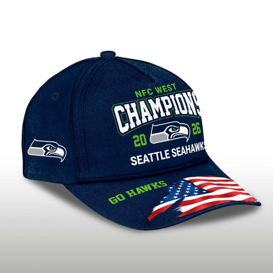 Seattle Seahawks 2026 NFC West Champions Hat -Moonbestprint