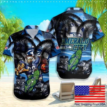 Seattle Seahawks Aloha Shirt For Football Fans, NFL Hawaiian Shirt Moonbestprint
