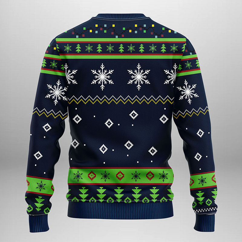 Seattle Seahawks Funny Grinch Ugly Christmas Sweater Moonbestprint