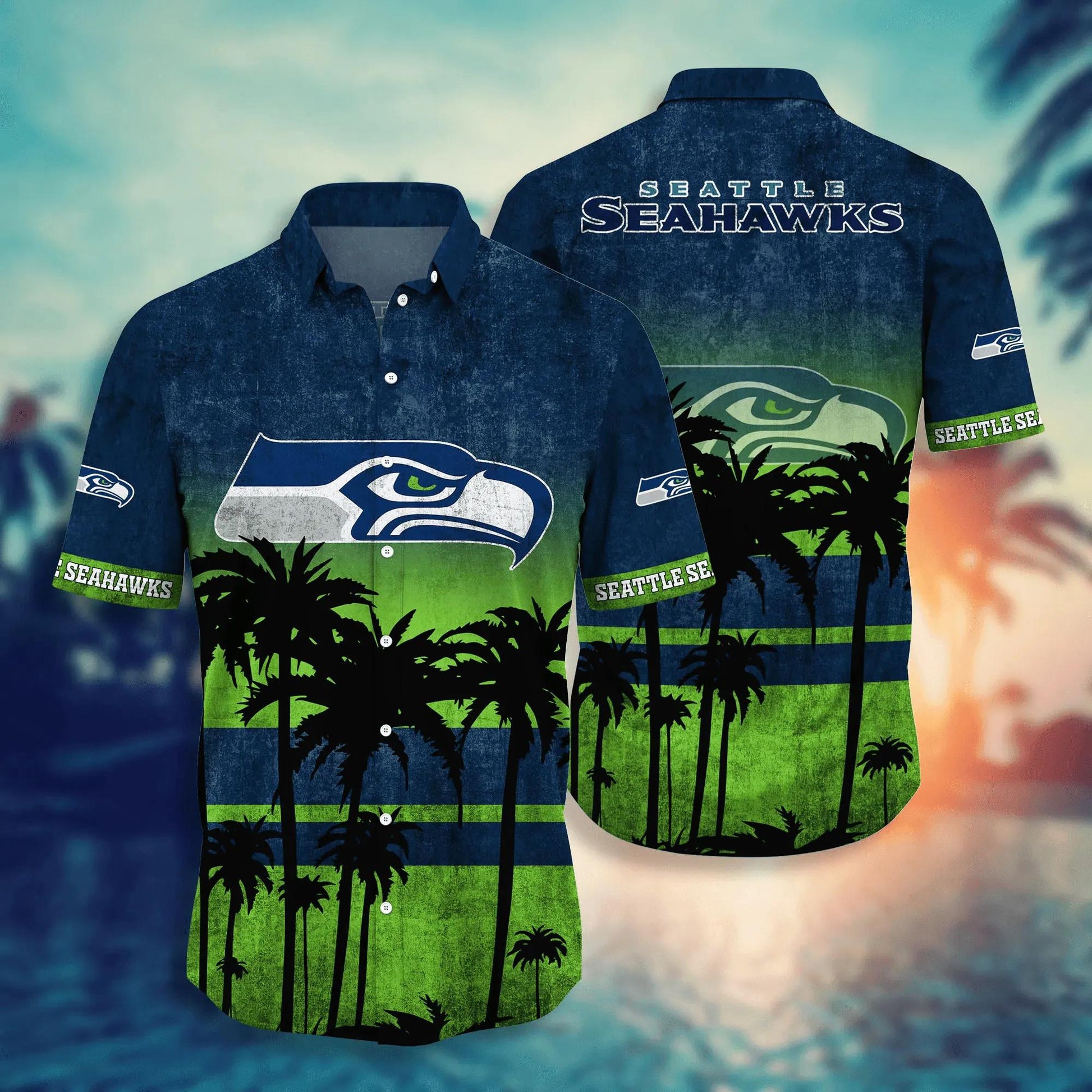 Seattle Seahawks Hawaii Shirt Short Style Hot Trending Summer, NFL Hawaiian Shirt Moonbestprint
