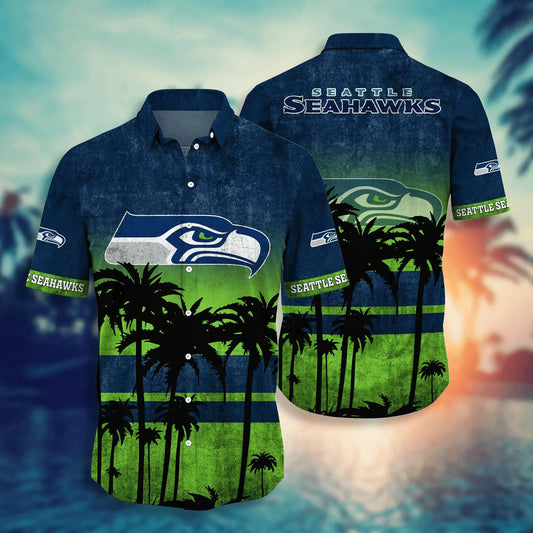Seattle Seahawks Hawaii Shirt Short Style Hot Trending Summer, NFL Hawaiian Shirt Moonbestprint