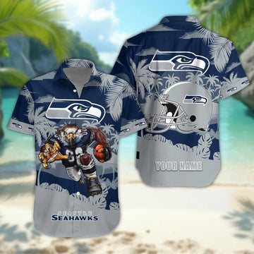 Seattle Seahawks Personalized Hawaiian Shirt, NFL Hawaiian Shirt Moonbestprint
