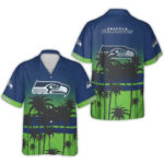 Seattle Seahawks With Palm Trees Hawaiian Shirt – Moonbestprint