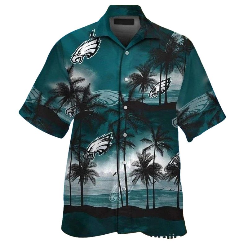 Philadelphia Eagles Serene Beach Sunset Hawaiian Shirt - Moonbestprint