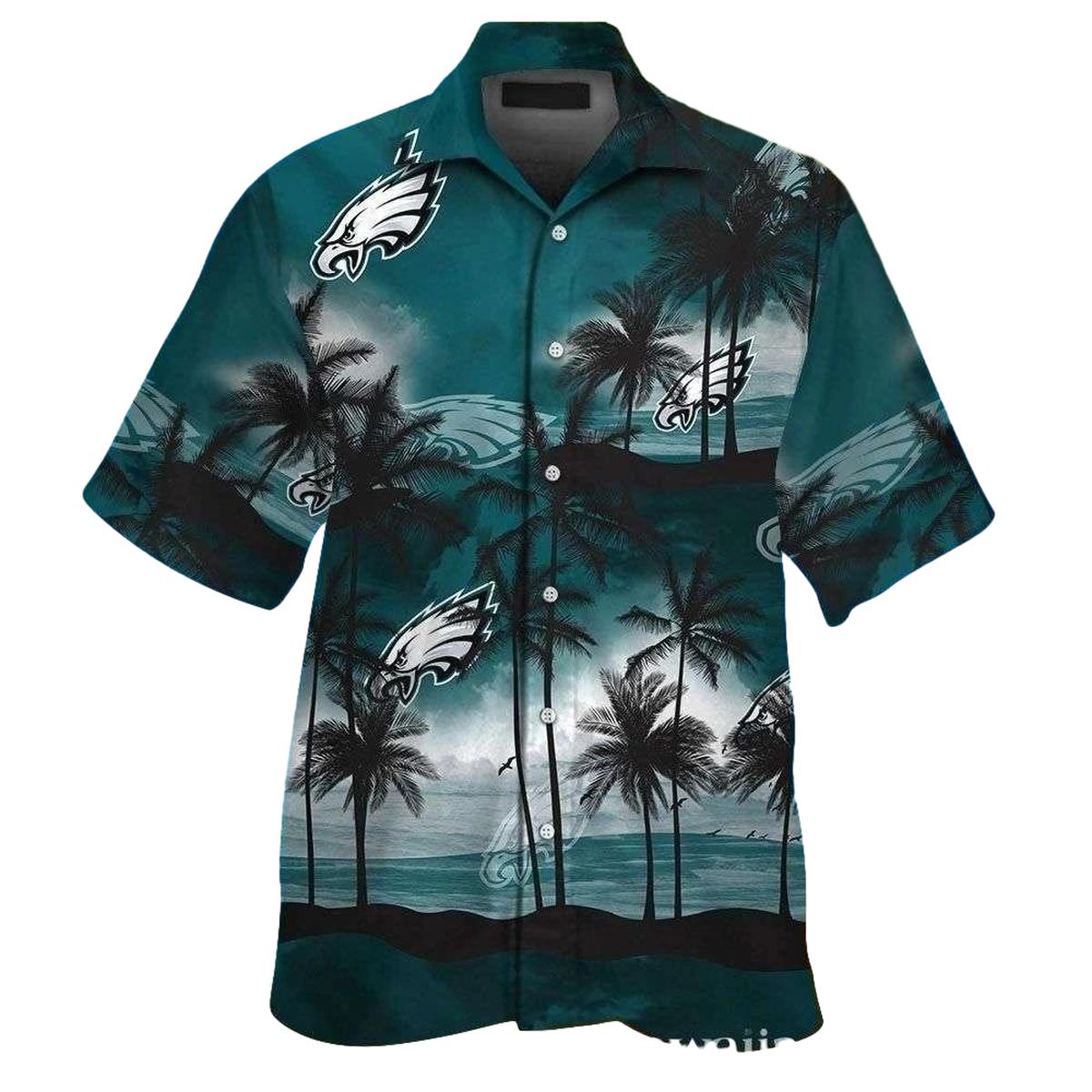 Philadelphia Eagles Serene Beach Sunset Hawaiian Shirt - Moonbestprint