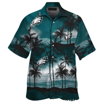 Philadelphia Eagles Serene Beach Sunset Hawaiian Shirt - Moonbestprint