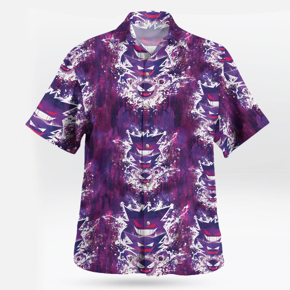 Shadow Gengar Pokemon Hawaiian Shirt Anime Tropical Print – Moonbestprint
