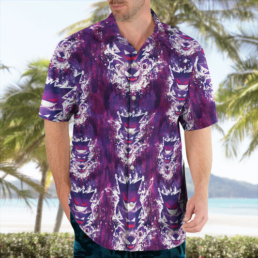 Shadow Gengar Pokemon Hawaiian Shirt Anime Tropical Print – Moonbestprint