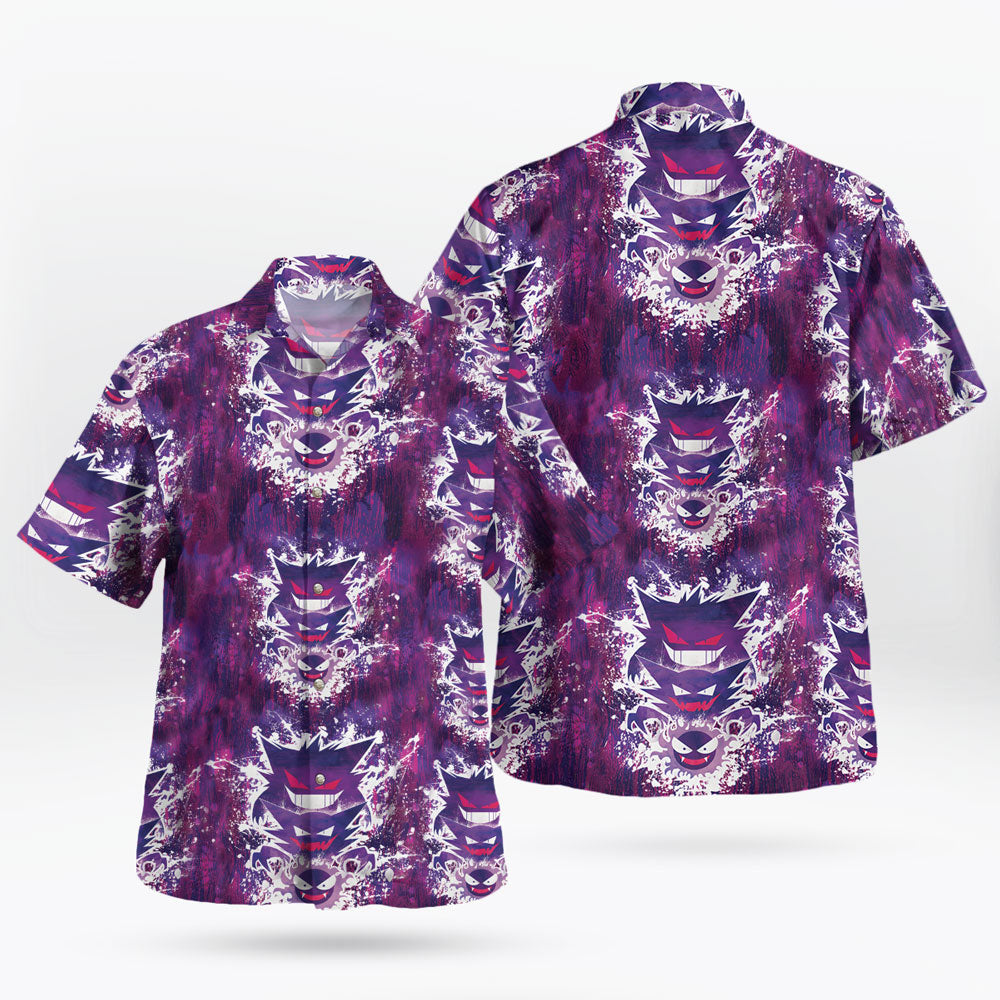 Shadow Gengar Pokemon Hawaiian Shirt Anime Tropical Print – Moonbestprint