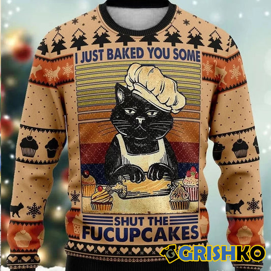 Shut The Fucupcakes Christmas Ugly Christmas Sweater - Moonbestprint