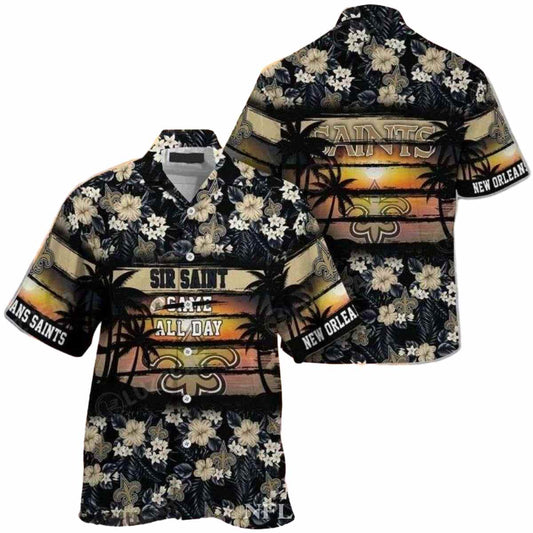 Sir Saint Game All Day New Orleans Saints Hawaiian Shirt For Men - Moonbestprint