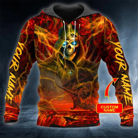 Skeleton Holding Book Heroes Skull Custom 3D Hoodie Moonbestprint