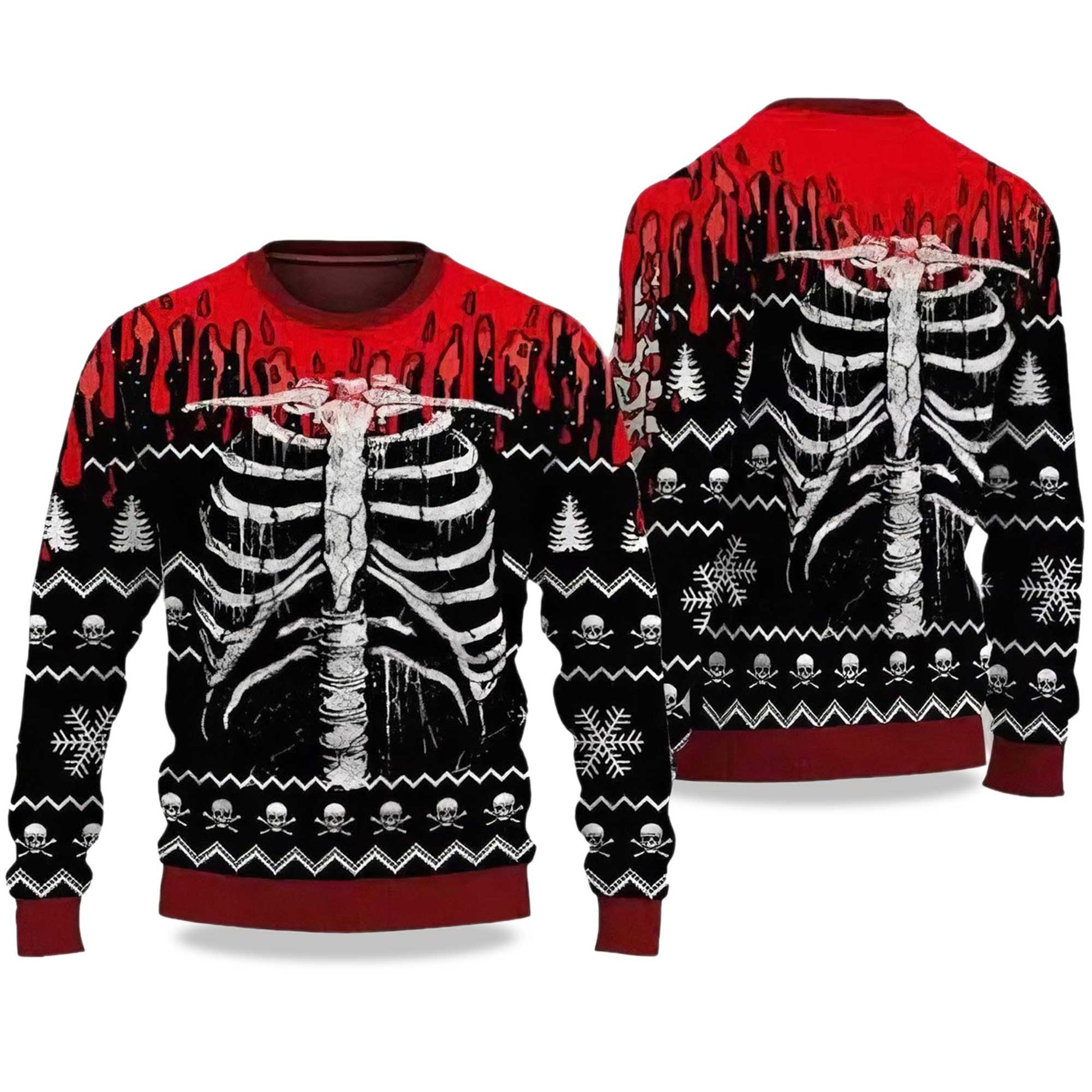 2026 Skeleton Skull Spooky Ugly Sweater Halloween Moonbestprint