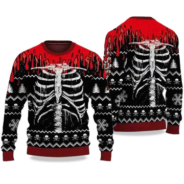 2026 Skeleton Skull Spooky Ugly Sweater Halloween Moonbestprint
