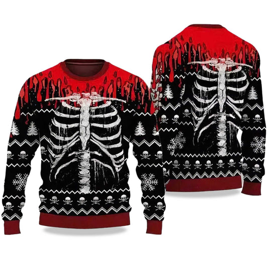 2026 Skeleton Skull Spooky Ugly Sweater Halloween Moonbestprint