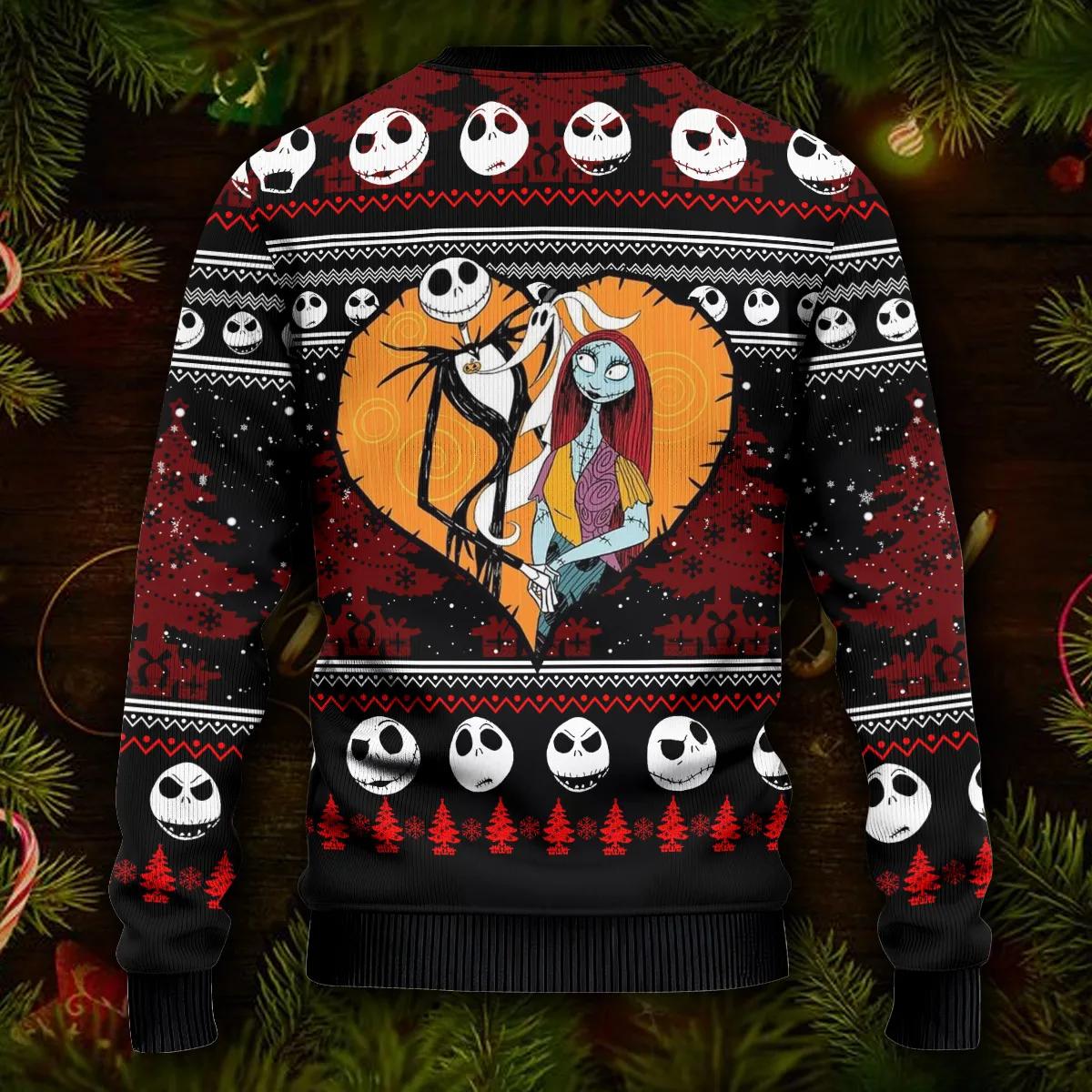 Skeleton Sweater, The Nightmare Before Christmas Jack Skellington Ugly Christmas Sweater Moonbestprint