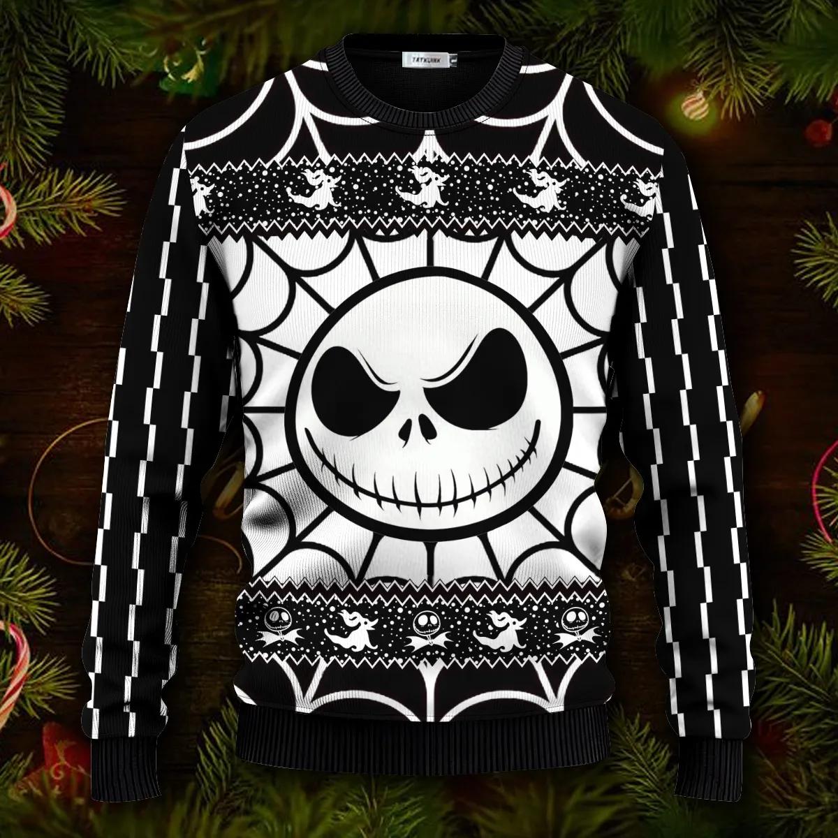 Skeleton Sweater, The Nightmare Before Christmas Jack Skellington Ugly Christmas Sweater, Skeleton Sweatshirt Moonbestprint