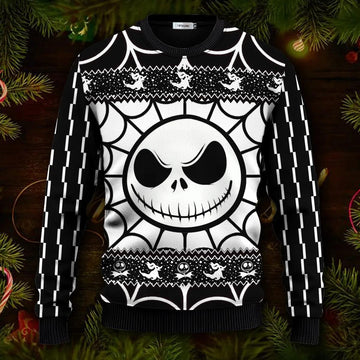Skeleton Sweater, The Nightmare Before Christmas Jack Skellington Ugly Christmas Sweater, Skeleton Sweatshirt Moonbestprint
