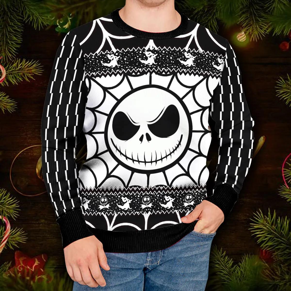 Skeleton Sweater, The Nightmare Before Christmas Jack Skellington Ugly Christmas Sweater, Skeleton Sweatshirt Moonbestprint