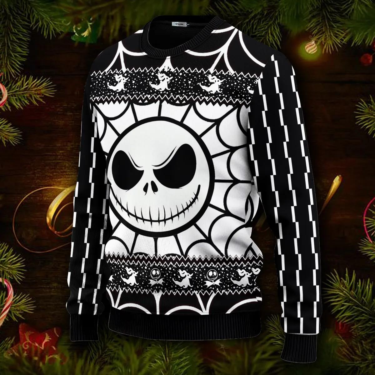 Skeleton Sweater, The Nightmare Before Christmas Jack Skellington Ugly Christmas Sweater, Skeleton Sweatshirt Moonbestprint