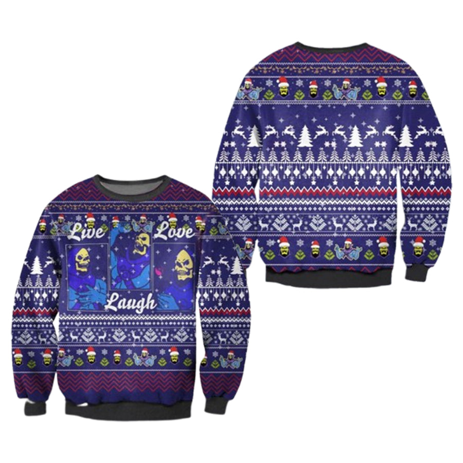 Skeletor Live Laugh Love Masters Of The Universe Ugly Christmas Sweater – Moonbestprint