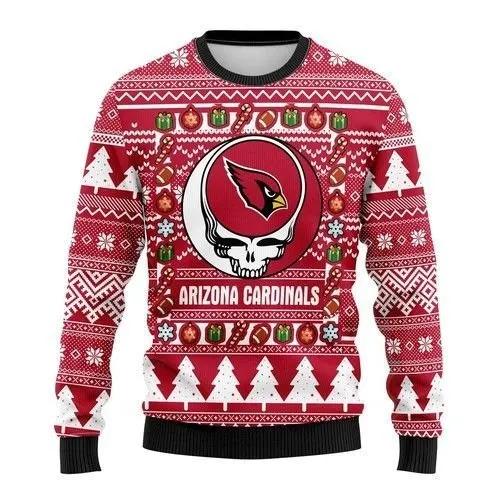 Skull Arizona Cardinals NFL Ugly Christmas Sweater, NFL Christmas Sweater Moonbestprint