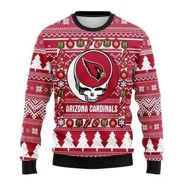 Skull Arizona Cardinals NFL Ugly Christmas Sweater, NFL Christmas Sweater Moonbestprint