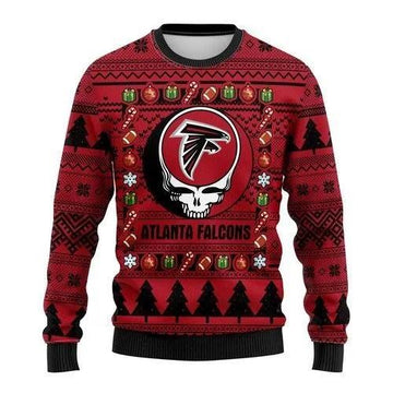 Skull Atlanta Falcons Ugly Christmas Sweater, NFL Christmas Sweater Moonbestprint