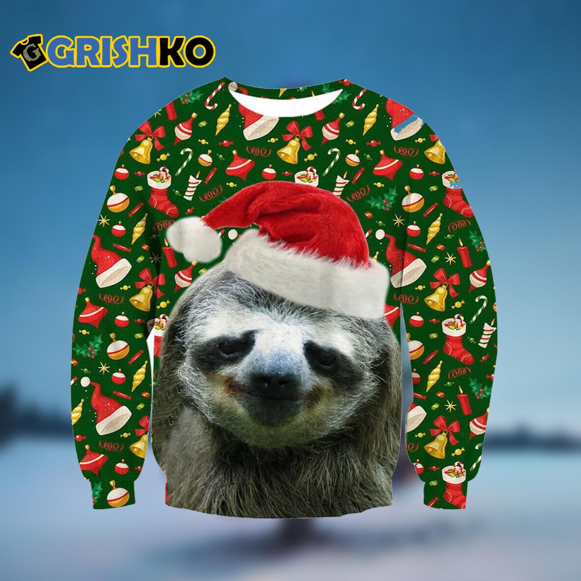 Sloth Xmas Ugly Christmas Sweater - Moonbestprint