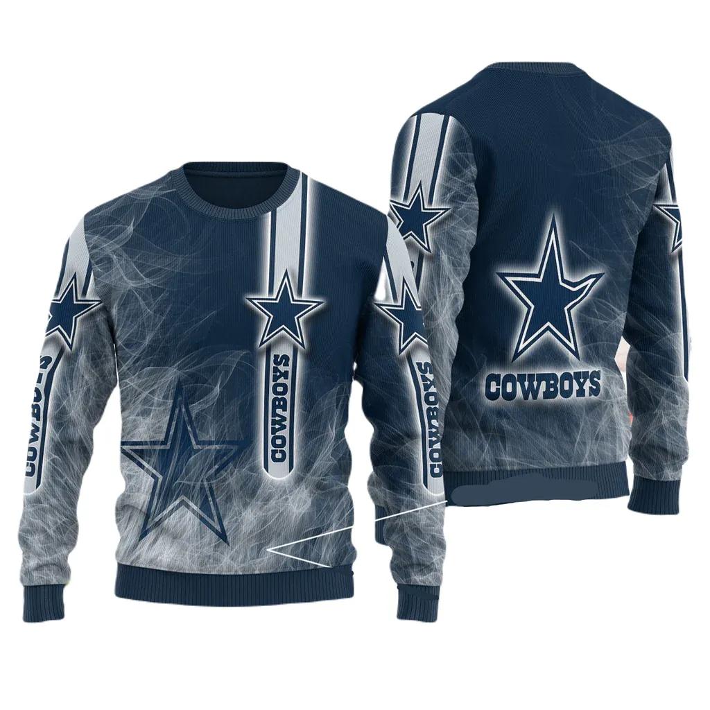Smoke Graphic Dallas Cowboys Ugly Sweater, Christmas Sweater Dallas Cowboys Moonbestprint