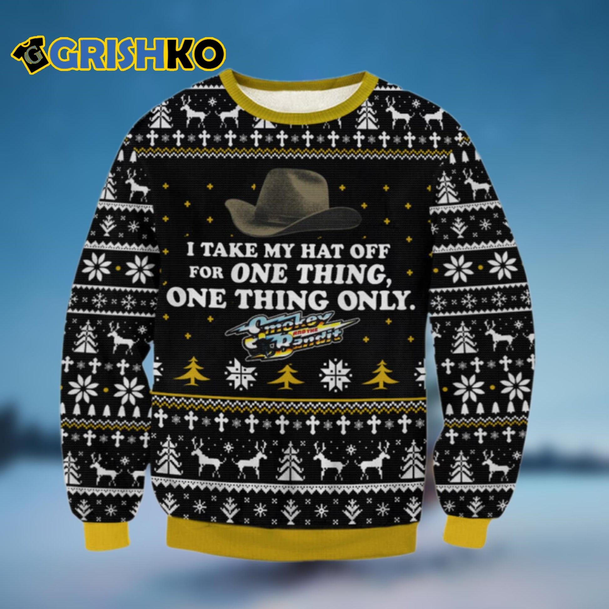 Smokey and The Bandit Action Comedy Trucking Movie Hat Adult Ugly Sweater - Moonbestprint