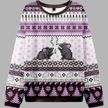 Smoking Rats Y2K Ugly Christmas Sweater – Moonbestprint