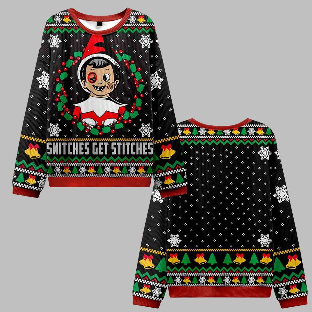 Snitches Get Stitches Vintage Ugly Sweater 2026 Christmas - Moonbestprint