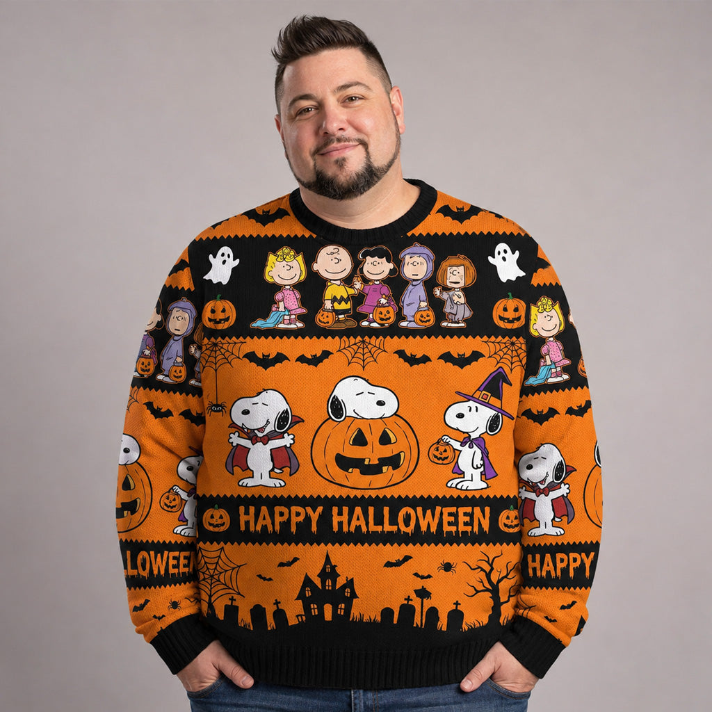 Snoopy Peanuts Happy Halloween Pumpkin Witch Knit Ugly Sweater – Moonbestprint