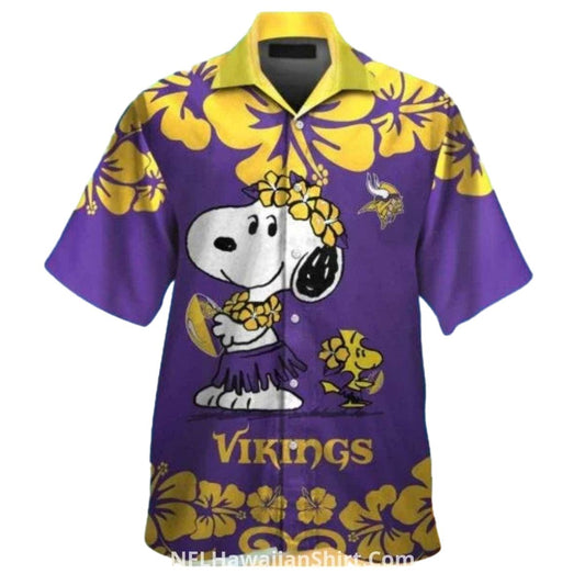 Snoopy Tropical Minnesota Vikings Hawaiian Shirt - Moonbestprint