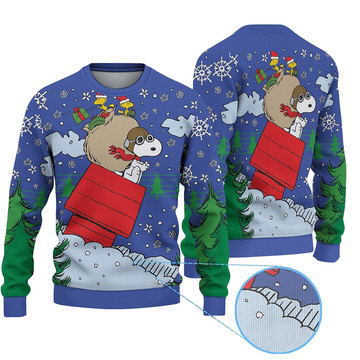 Snoopy Woodstock In Red Baron Gear Ugly Christmas Sweater 2025 – Moonbestprint