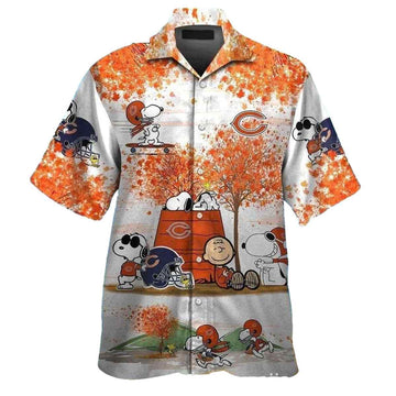 Snoopys Seasonal Sway Chicago Bears Autumn Hawaiian Shirt - Moonbestprint